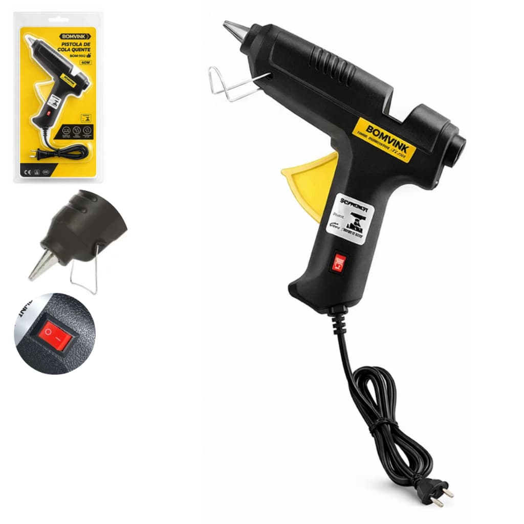 Pistola De Cola Quente Profissional Bivolt 60w 127 220v Preto 127/220v