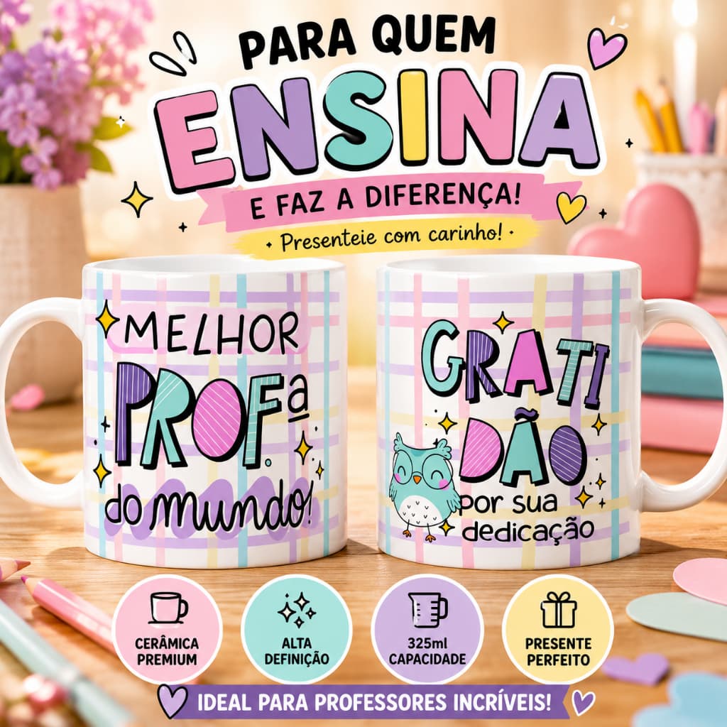 Caneca Personalizada Professor Dia Dos Professores Melhor Prof Do Mundo Presente Criativo Cerâmica
