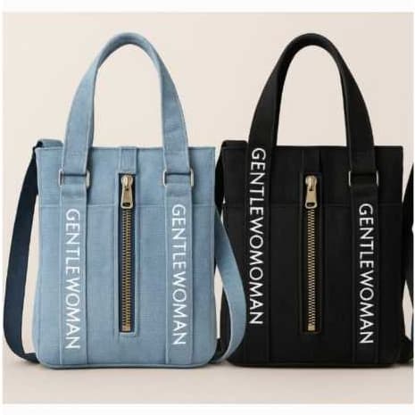 Bolsa Jeans Fashion média de mão e transversal removível
