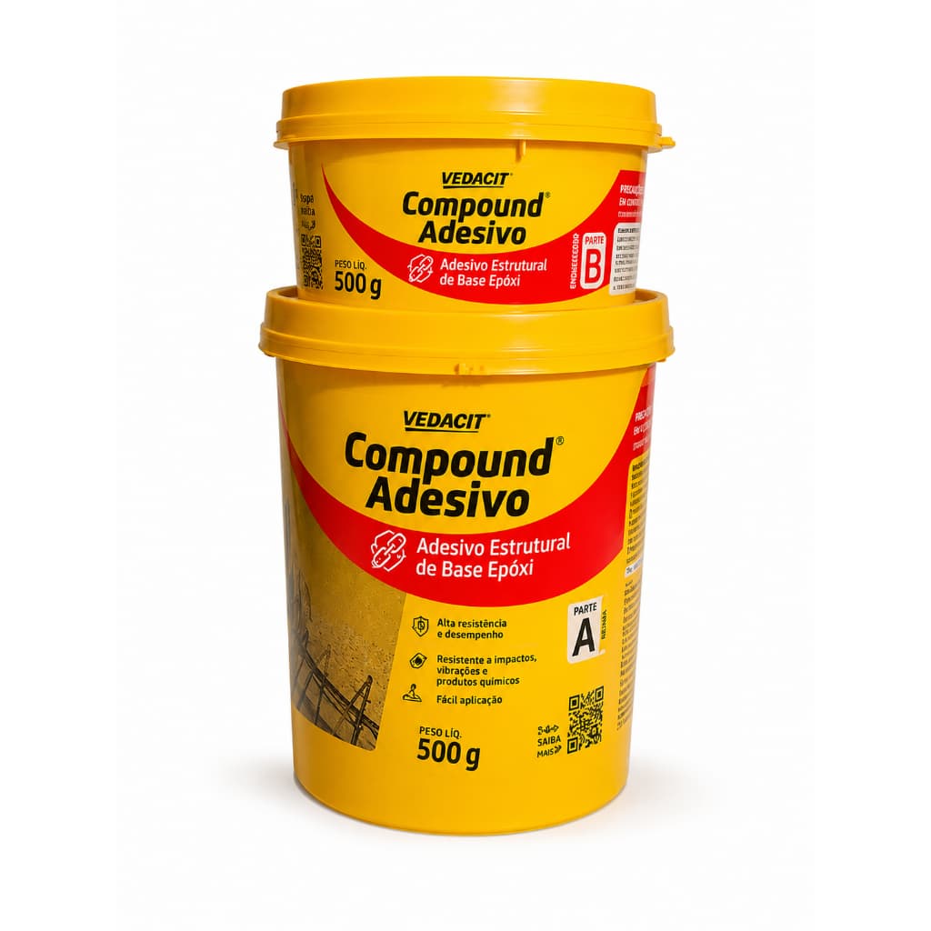 Vedacit Copound Epóxi Cinza 1kg - Adesivo Pastoso