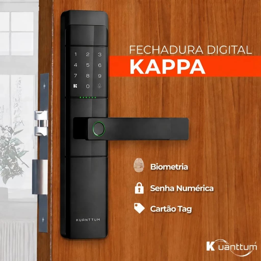 Fechadura Digital Biométrica Eletrônica Kuanttum Kappa
