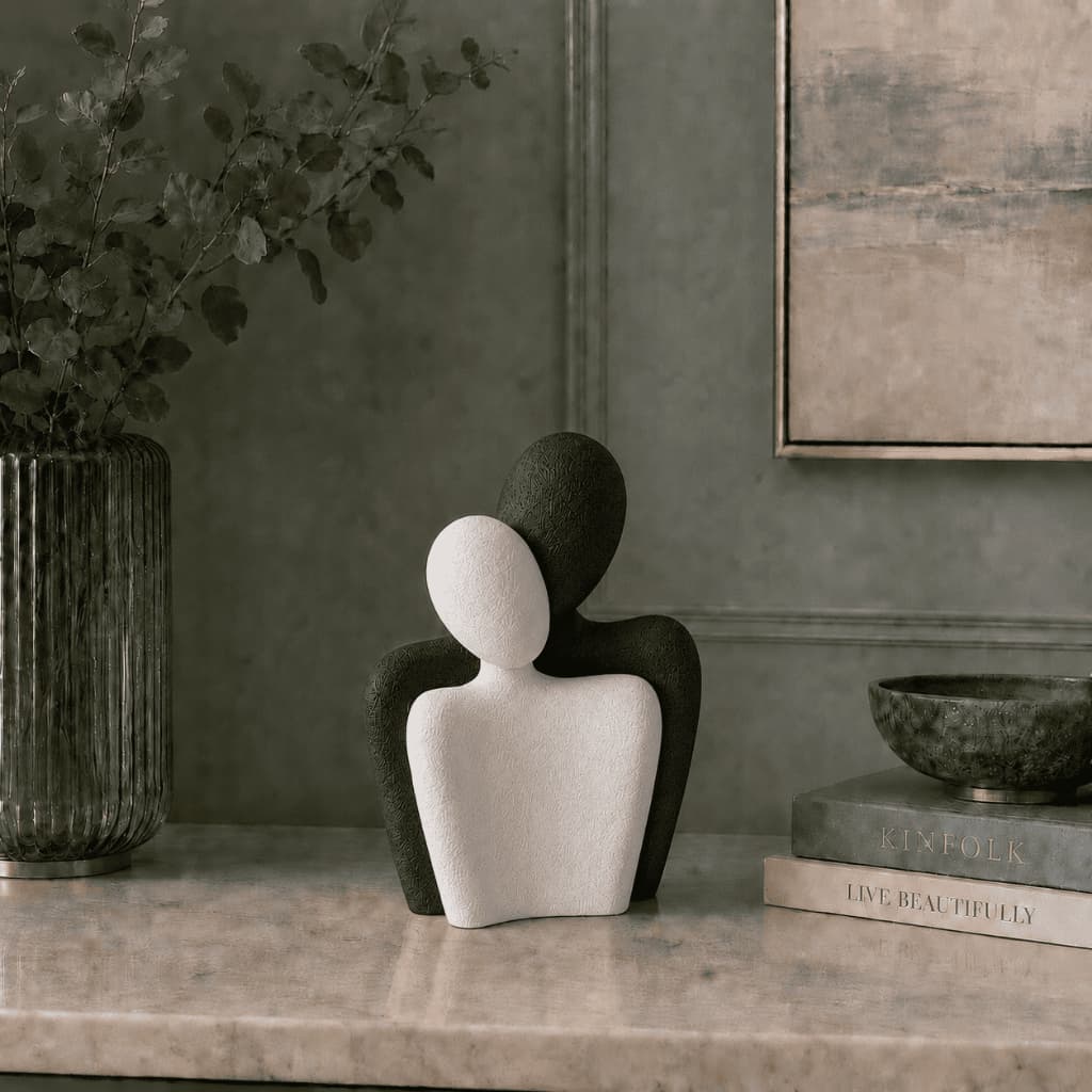 Escultura Casal Minimalista Decoração Sala Quarto Amor Namorado