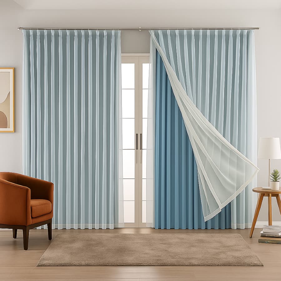 Cortina Para Quarto Infantil Forro com Voil 4,00 x 2,30 Menino Menina Com Amarril
