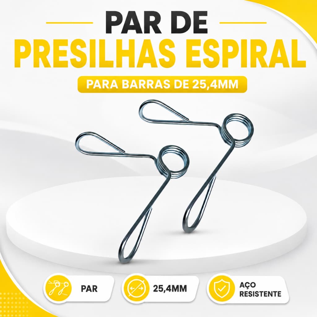 Par Presilhas Barra 25.4mm 1 polegada Musculação Profissional Academia Fitness Espiral Halter Anilha