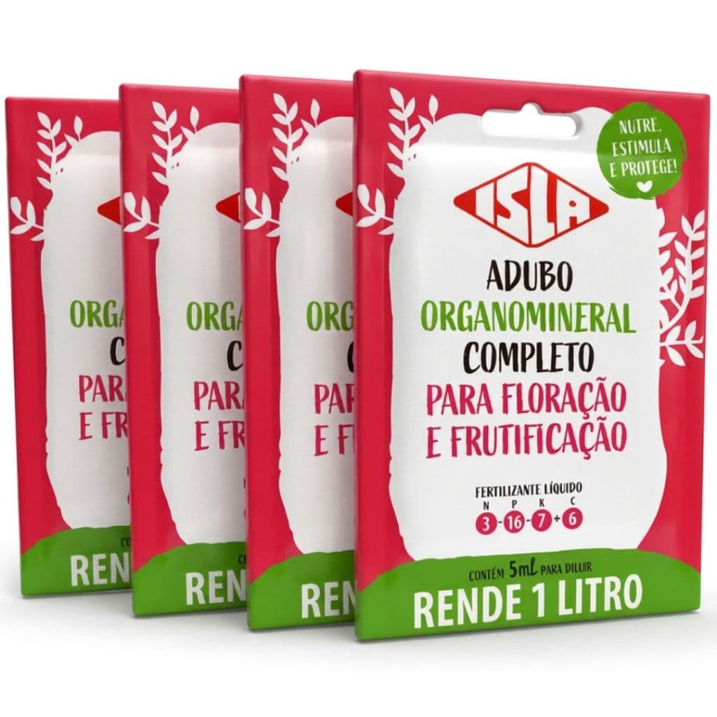 Kit Com 4 Fertilizante Para Plantas Com Florescimento Fraco Rende 4L