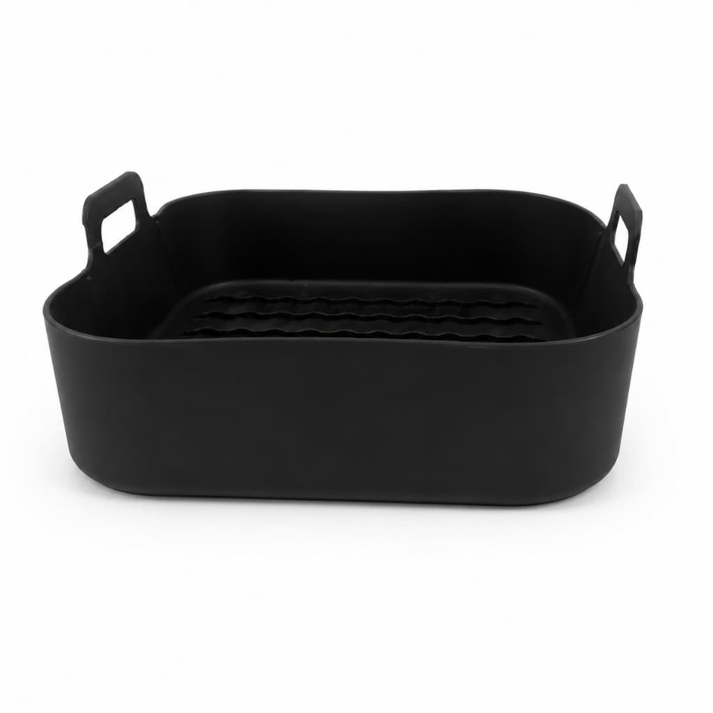 Forma Air Fryer De Silicone Quadrada Preto 20x5,19x55cm