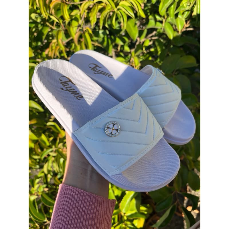 Chinelo Sandália Feminino Slide leve e confortável com Trevo antiderrapante
