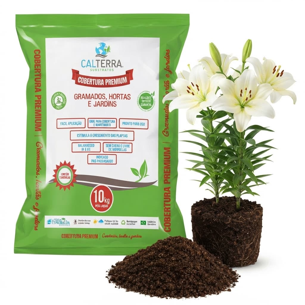 Substrato Terra Vegetal 3kg Cobertura Premium Composto Gramados Hortas Vasos Calterra