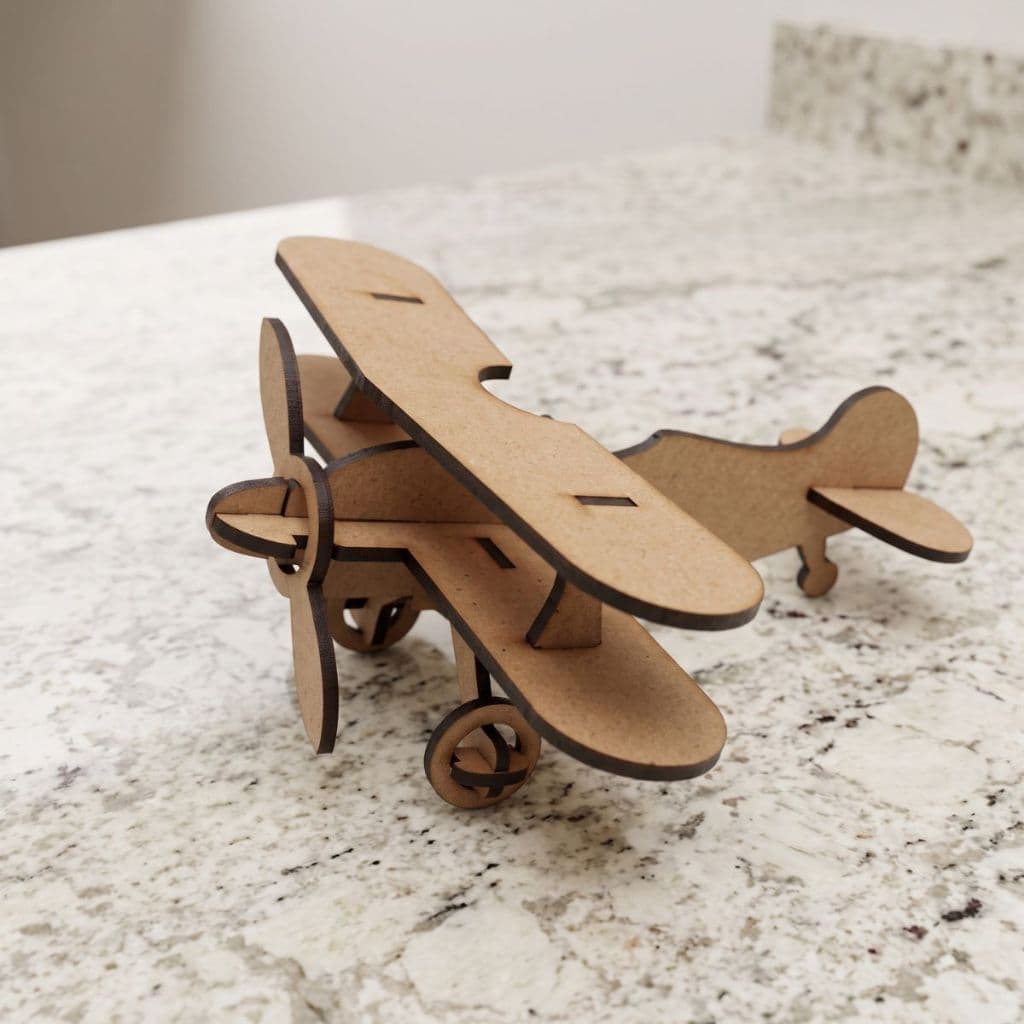 Kit 15 quebra cabeça 3d mini avião 8 cm mdf cru lembrancinha festa aviador brinquedo educativo