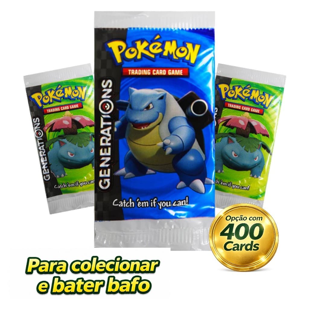 Cards Pokemon Para Colecionadores até 400 cards 100 envelopes