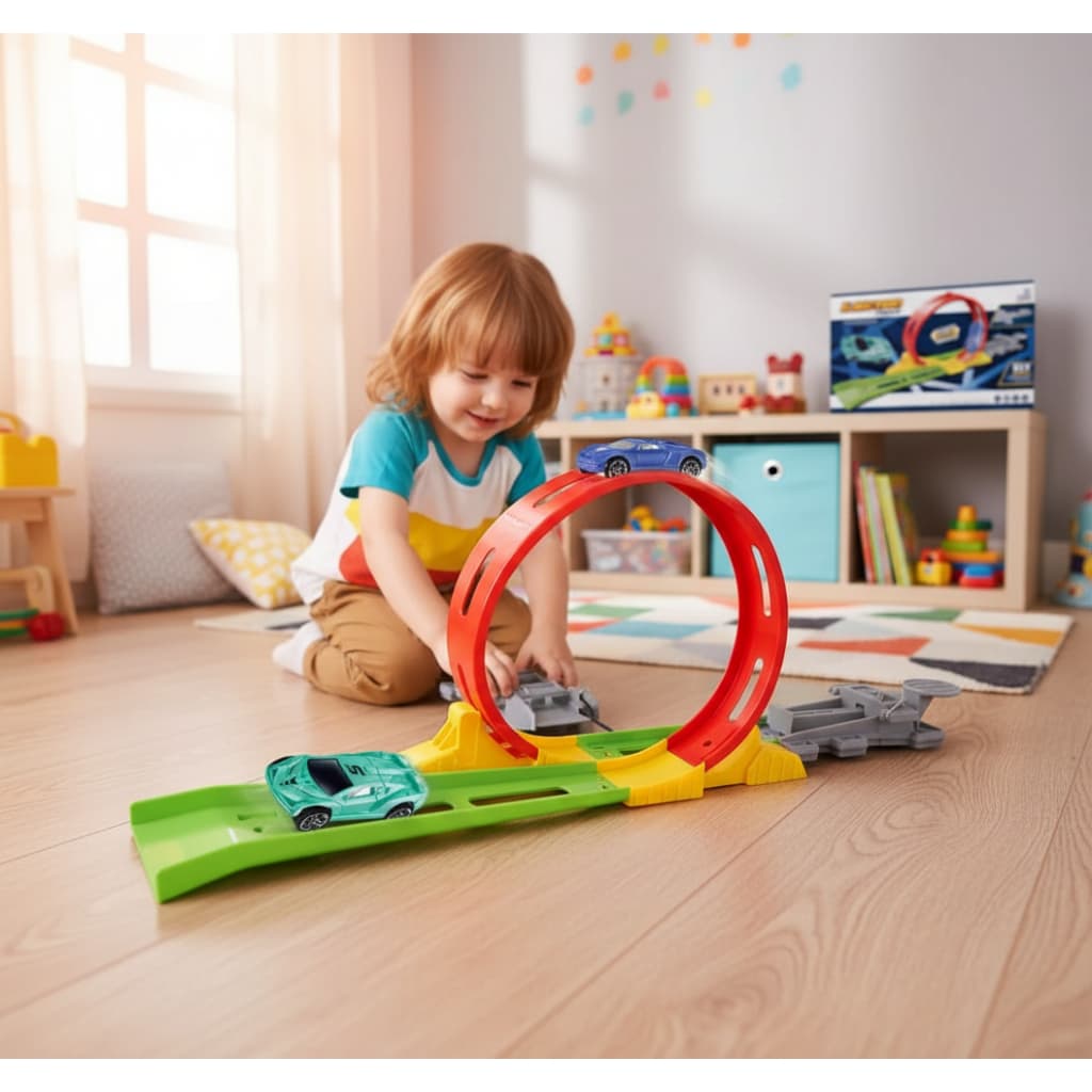 Pista de Carrinho Lançador Radical 360 Graus Brinquedo Infantil
