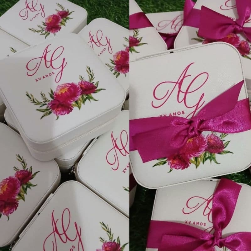10 Porta Joias Personalizado XV anos 15 anos debutante Seu Logotipo Sua identidade visual