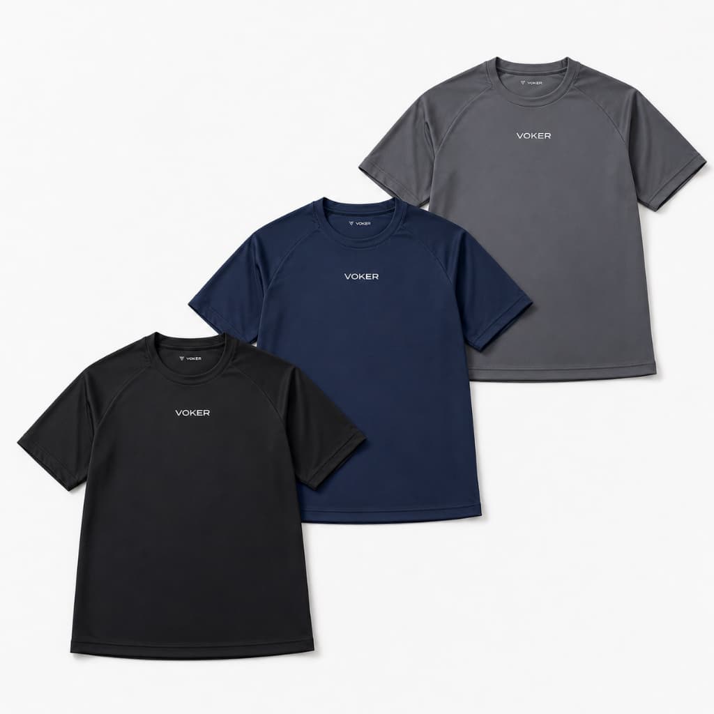Kit 3 Camisas Raglan Masculina Dry Fit Proteção Uv 50+ Térmica Voker Original - Promoção !