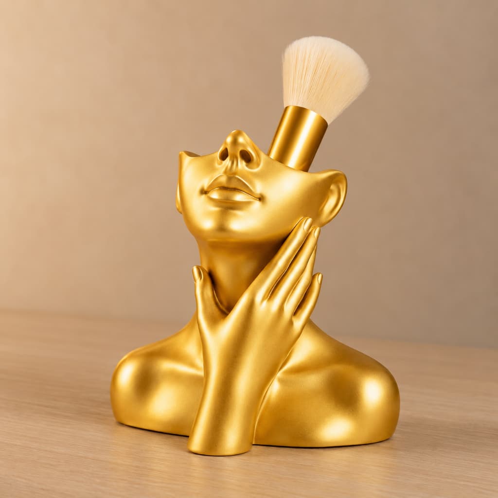 Porta Pincéis de Maquiagem Busto Decorativo Organizador de Penteadeira Estilo Moderno perfeito