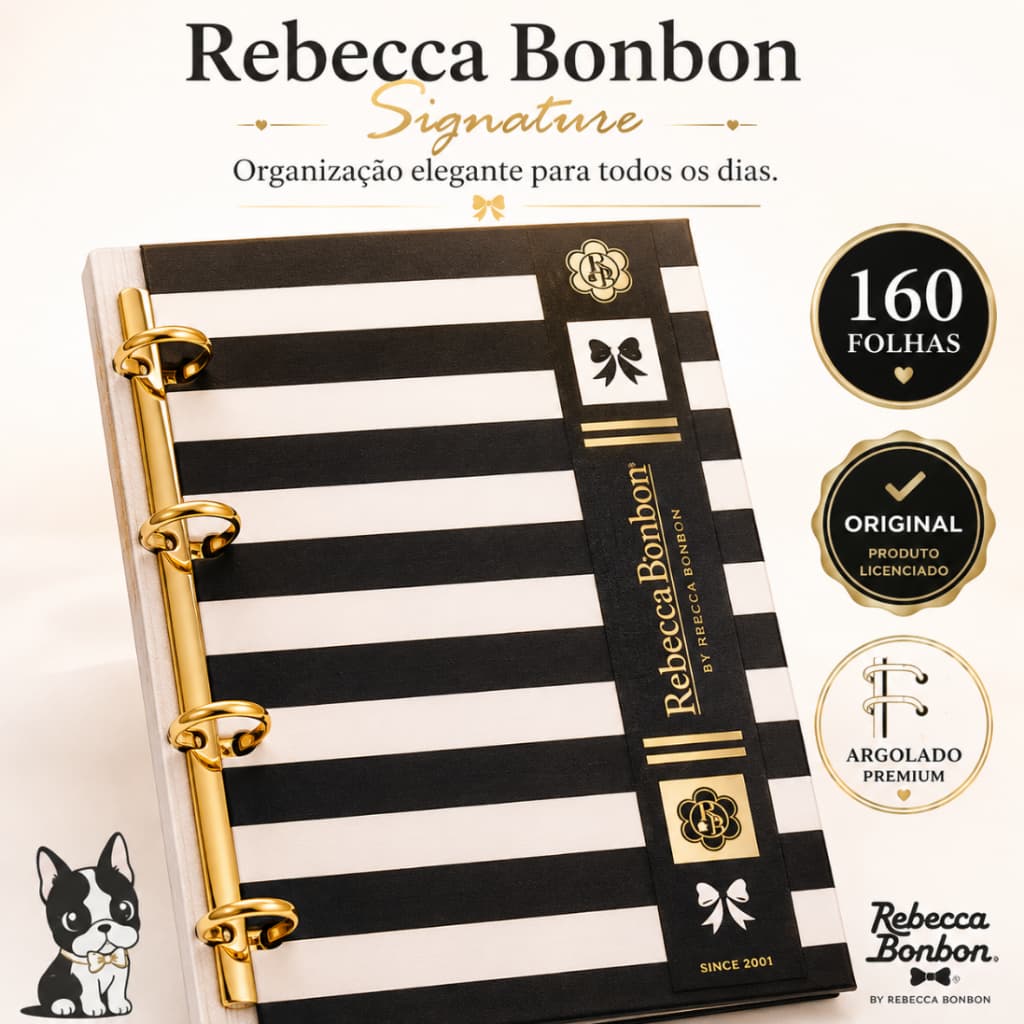 Caderno Argolado Rebecca Bonbon 160 Folhas Estampado Original Faculdade Escola