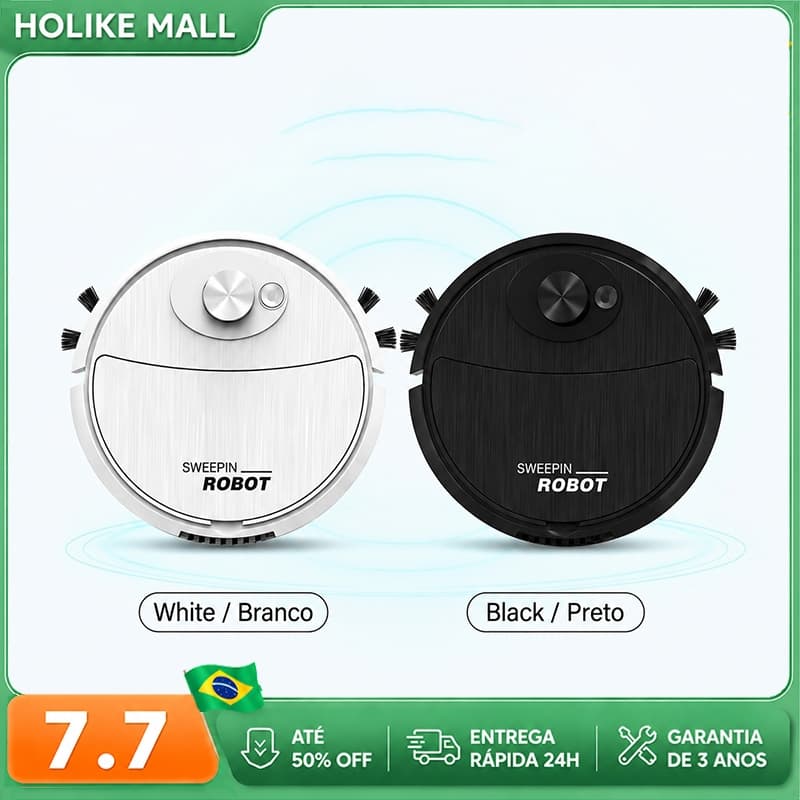 Robô Varredora/Aspirador De Pó Automática 3 Em 1 Limpeza Doméstica Robótico Inteligente E Silencioso