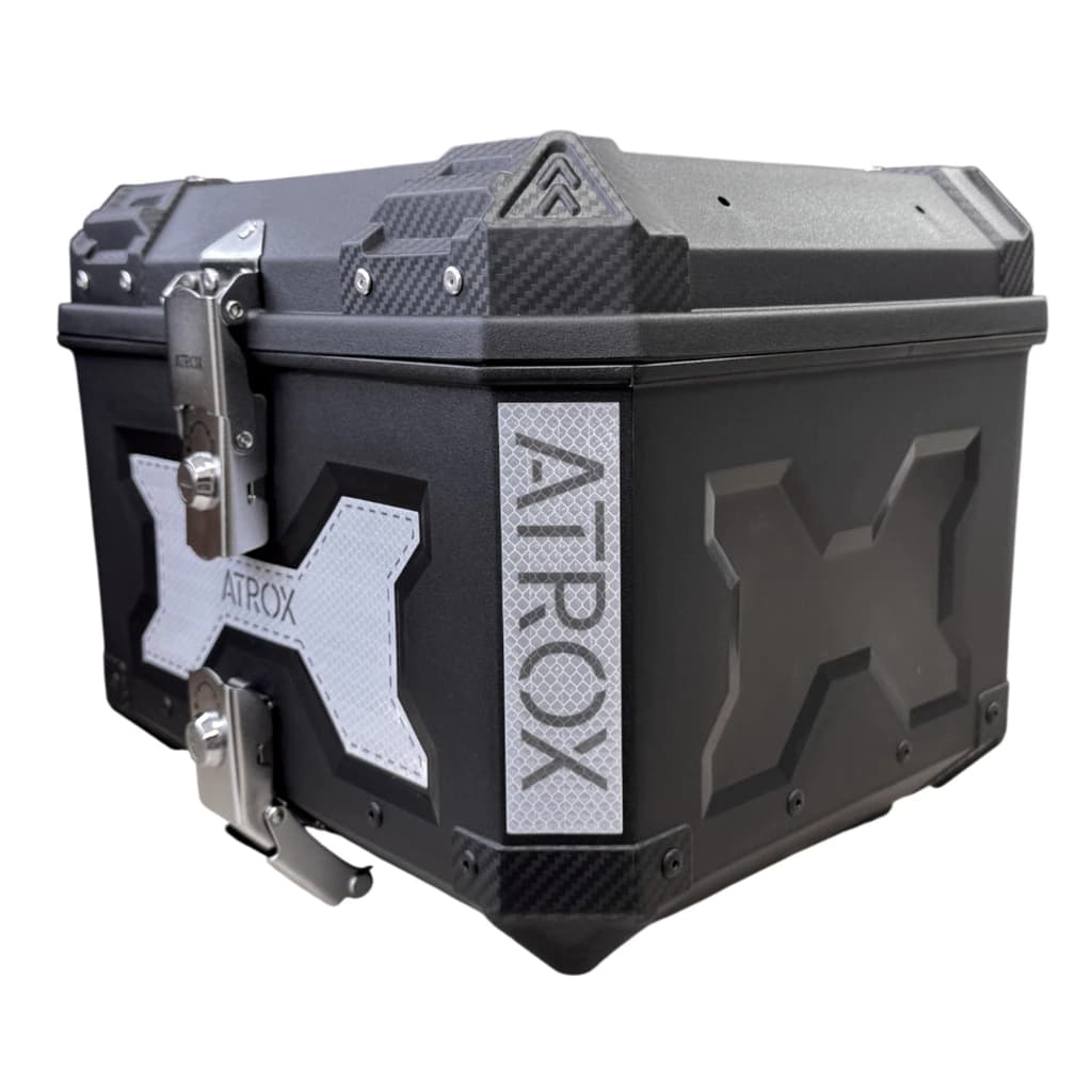 Baú Moto atrox 45 L Premium Forrado Preto Universal Removível 323