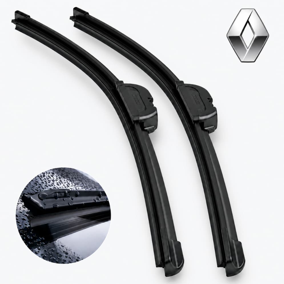 Kit 2 Palhetas Limpador de Parabrisa Silicone Chuva Renault Sandero Logan Kango Duster Fluence Clio