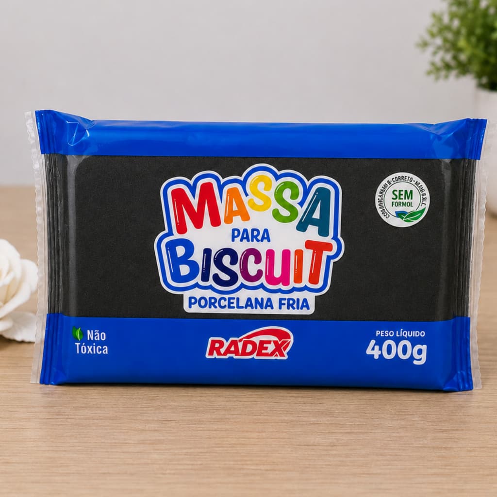 Massa P/ Biscuit Radex 400g Preto