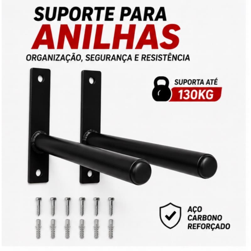 Suporte de Parede para Anilhas em Aço Reforçado Organização Segurança e Resistência