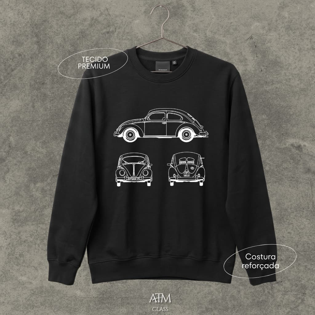 Moletom Casual carro fusca vintage tecido premium envio Rapido