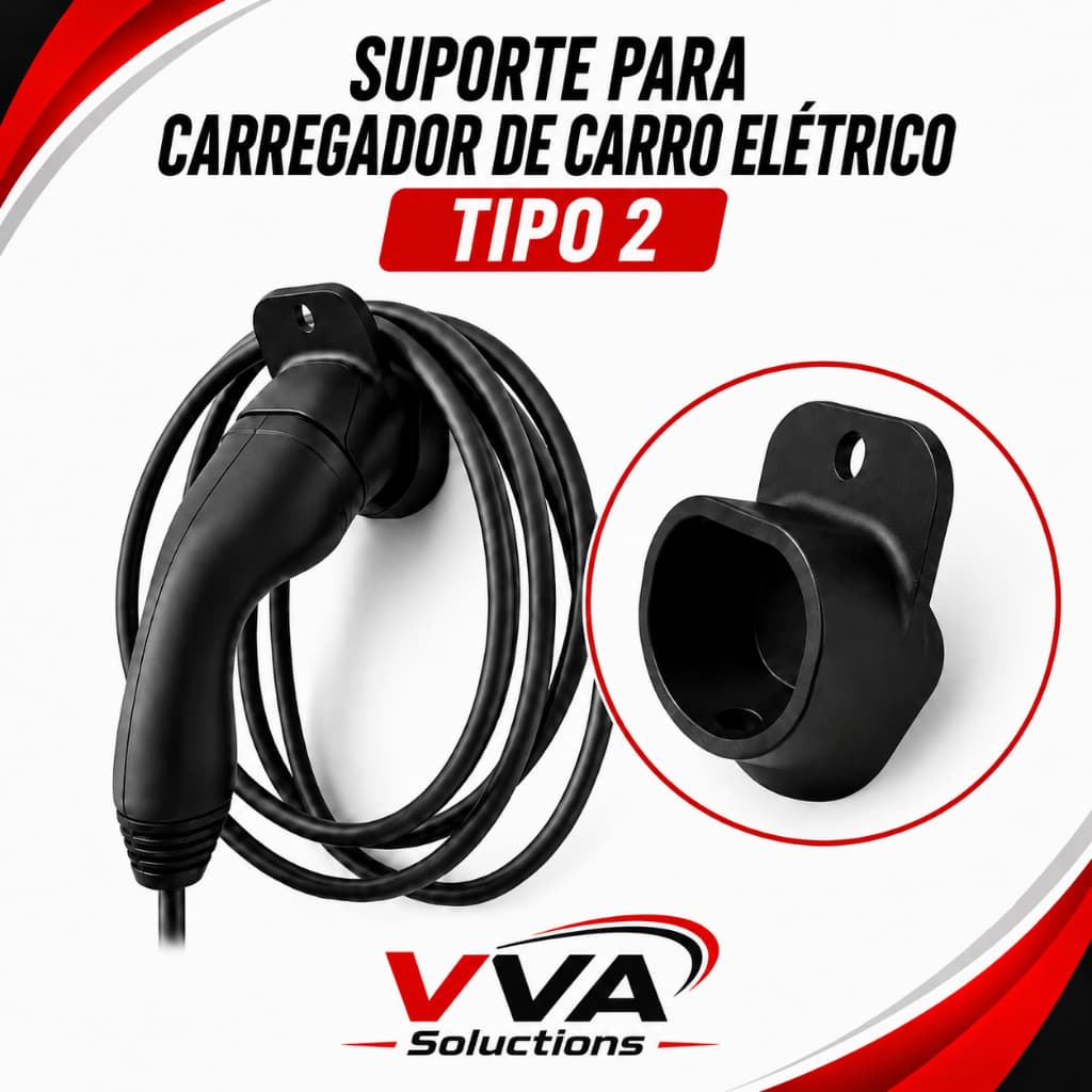 Suporte de parede para carregador veicular EV tipo 2 organizador cabo carro elétrico parede
