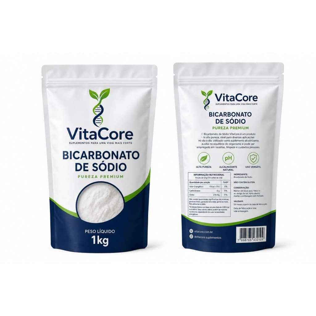Bicarbonato de Sódio Original Premium 100% Clareador de Roupas 1Kg/2Kg/3Kg