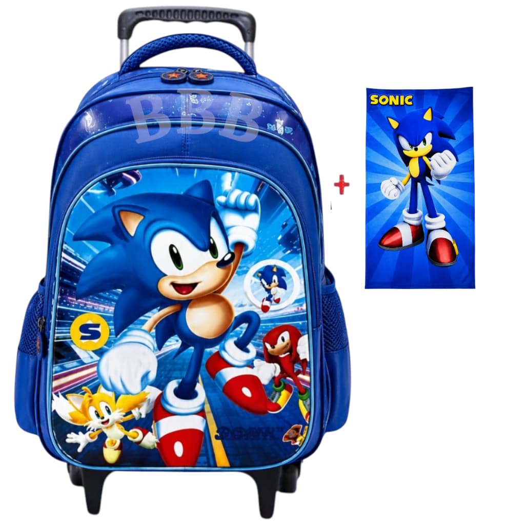 Mochila escolares Infantis  meninos  E meninas 3D com rodinha  – Estampas Variadas +🎁