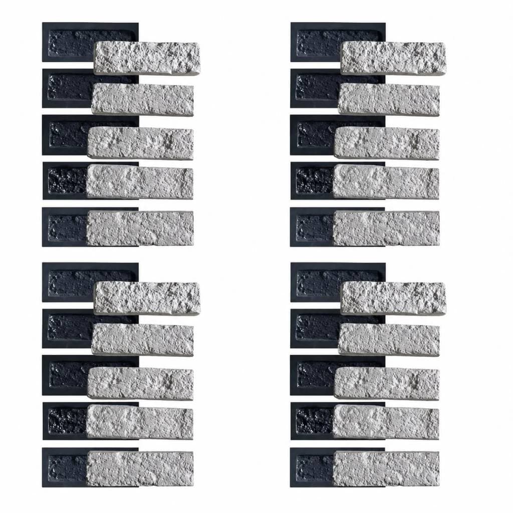 Kit Com 20 Formas Para Rockface Gesso Tijolinhos Modelo Rockface Cimenticio