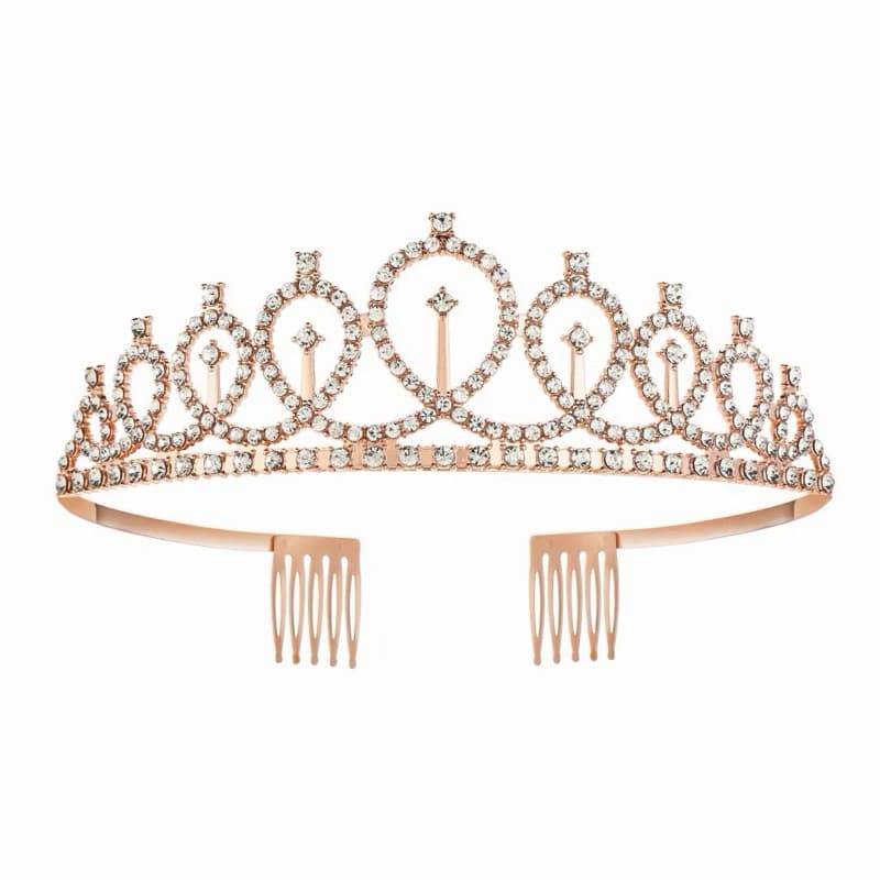 Acessório De Cabelo Coroa De Noiva Para Festa De Aniversário De Casamento, coroa rose gold