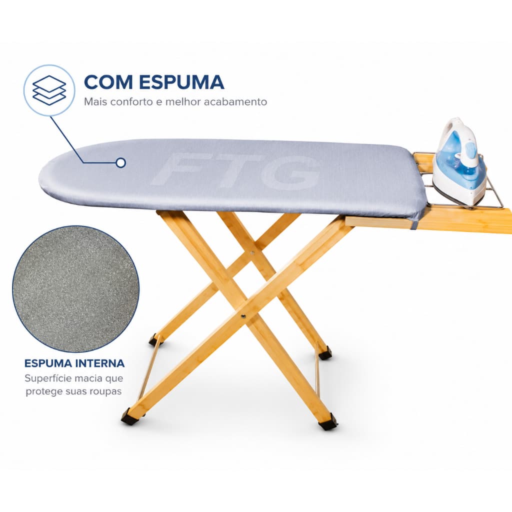 Forro Capa Térmica Para Tábua de passar roupa com forro de espuma e ajuste. Superfície manta aluminizada Modelo Ft-204