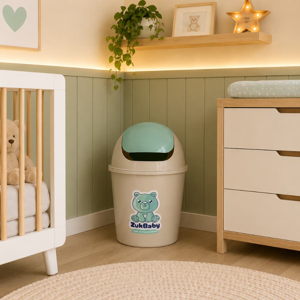 Lixeira Cesto Infantil e Lixeirinha para Quarto do Bebê -  Organização e Praticidade com Lixeira De Descarte Fralda Bebê