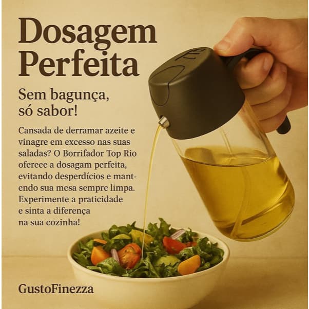 Borrifador Galheteiro Azeite Vinagre 470ml Vidro Design Elegante