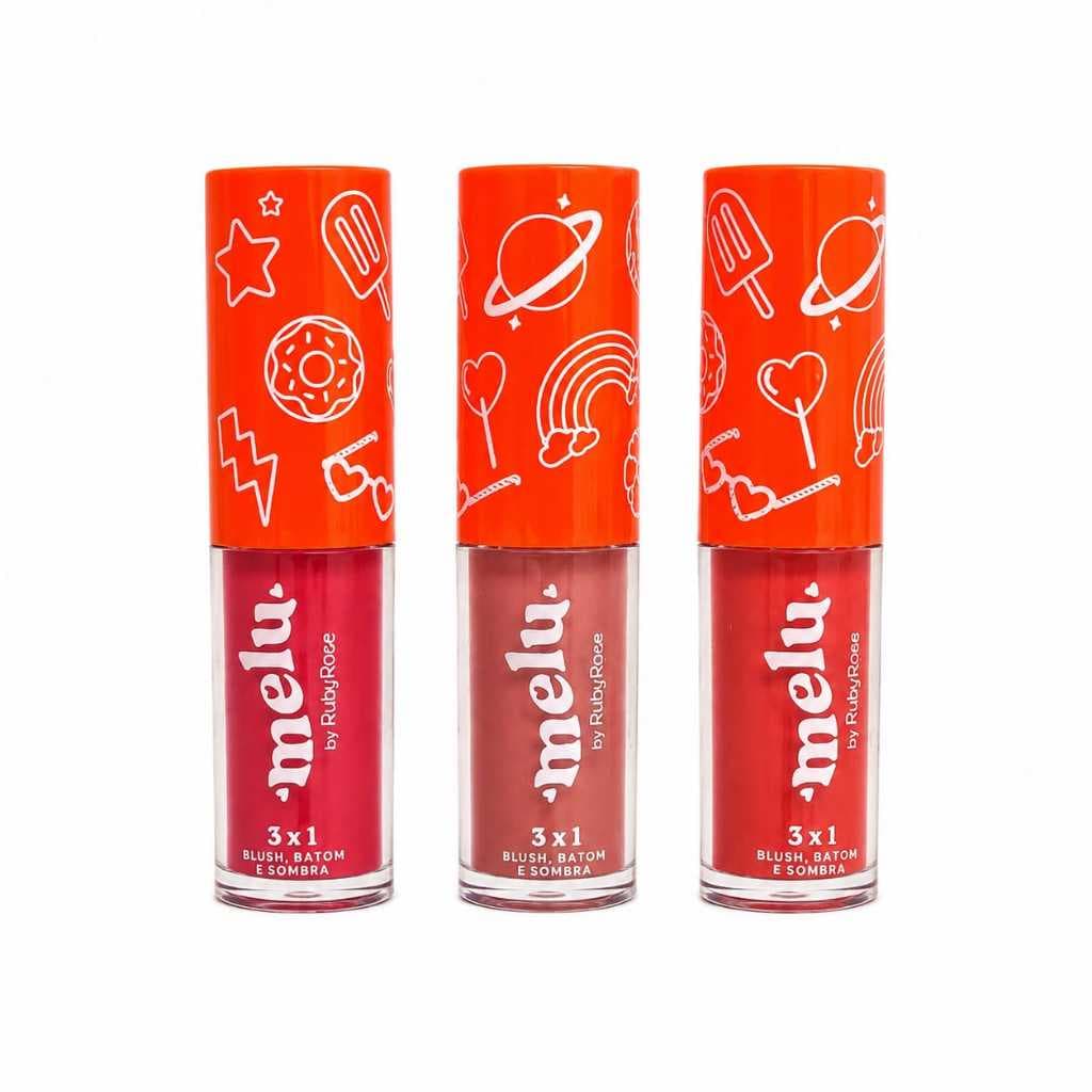 Blush Batom E Sombra 3 Em 1 Melu Ruby Rose