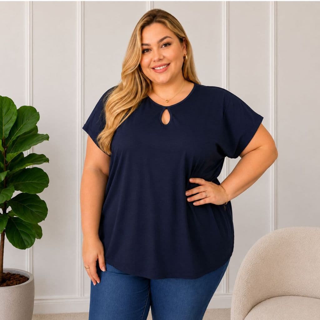Blusa Feminina T-Shirt Plus Size Blusinha Curve Básica G1 G2 G3 Promoção