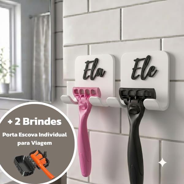 Suporte Para Lamina de Barbear - Masculino e Feminino - Organizador de Banheiro Gancho