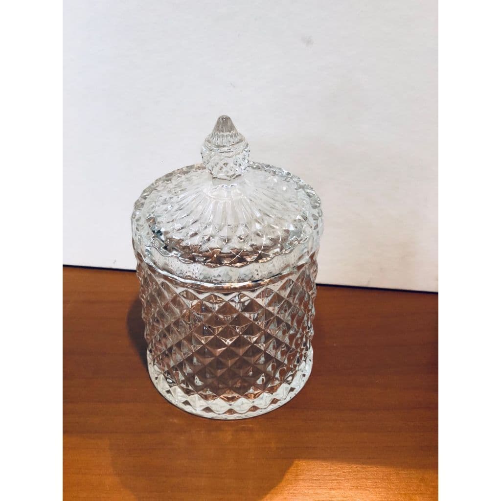 Kit com 2 Baleiros Potiche Cristal Decoração Bomboniere 14cm(Transparente)