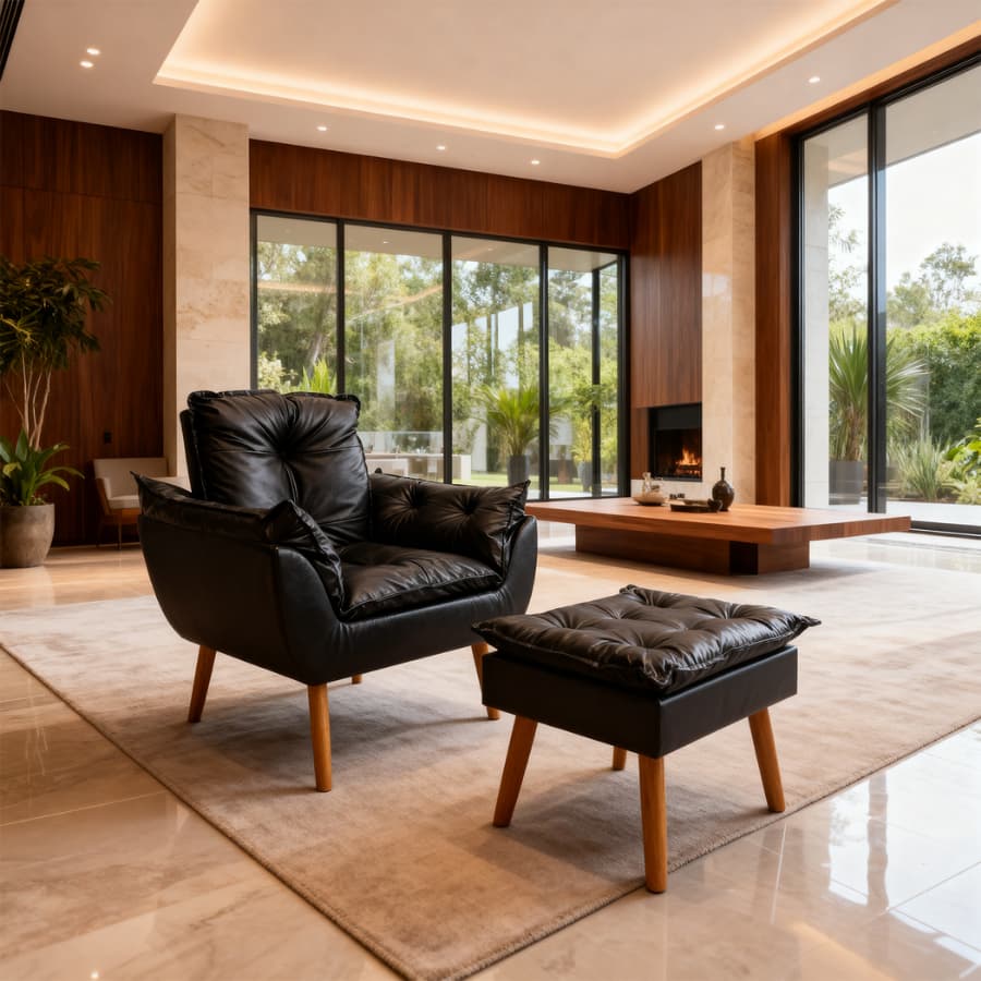 Poltrona Resistente Sala Quarto Recepção Clinica Consultório Salão Corino Fácil de Limpar