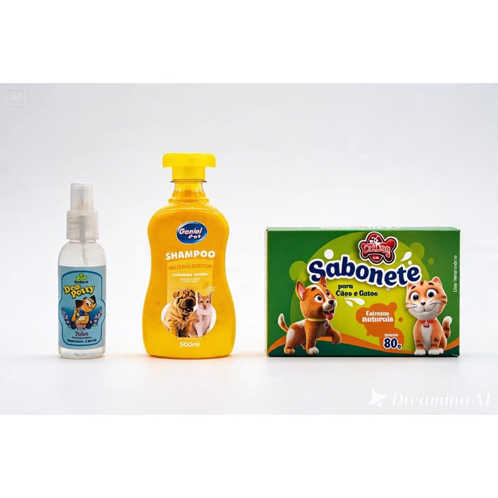 Kit Banho Pet Shampoo + Sabonete + Colônia Cachorro Cheiroso Envio Rápido + Brinde Petisco