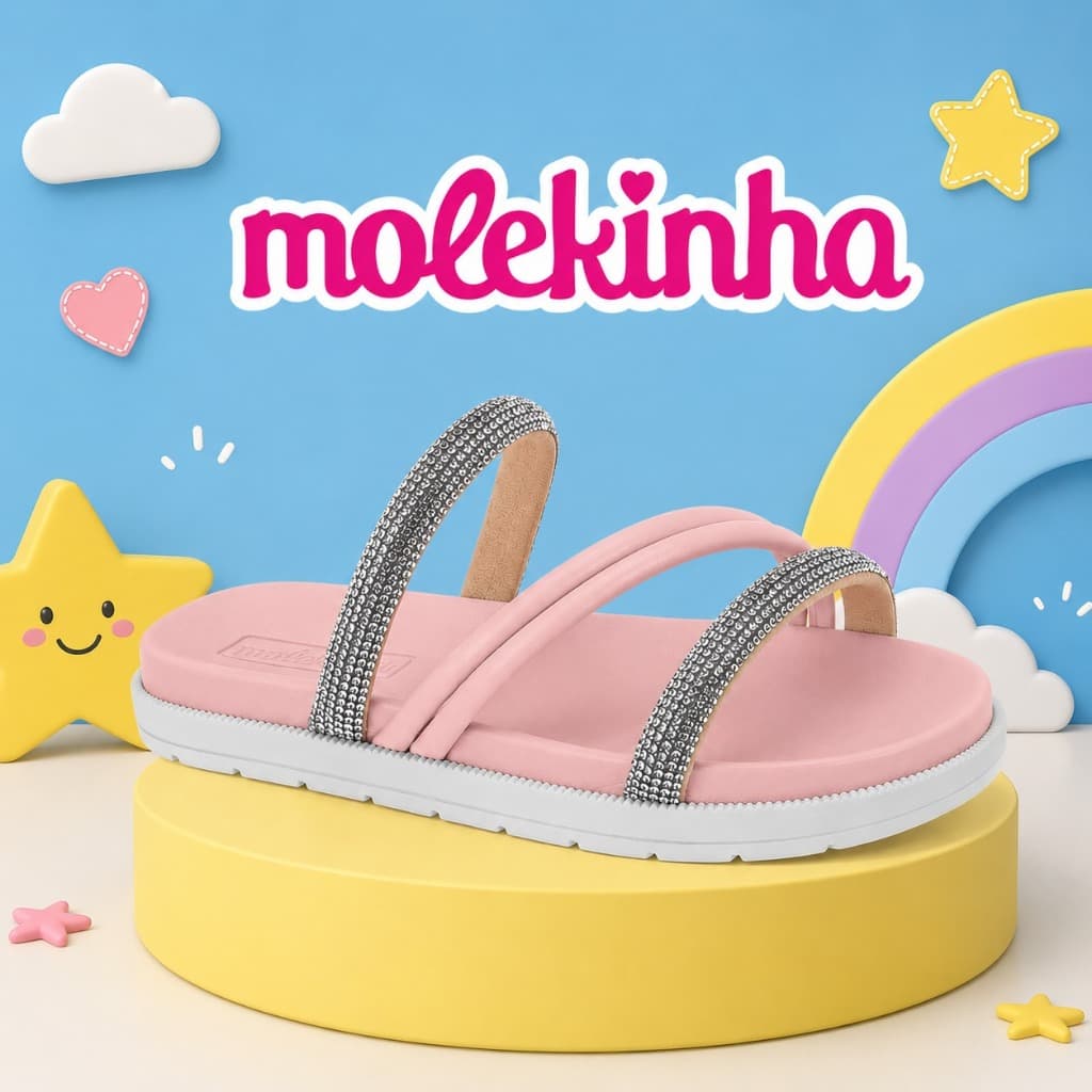 PAPETE INFANTIL MOLEKINHA ROSA ORIGINAL MENINA | LEVE, CONFORTÁVEL E MODERNA