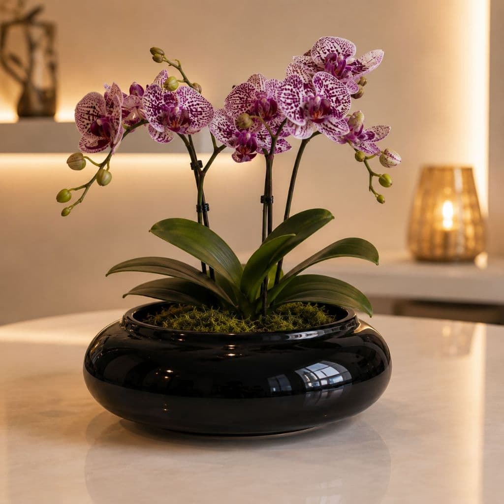 Vaso Redondo Baixo Ceramica Ikebana Centro De Mesa Decoracao Mesa Escritorio Sala