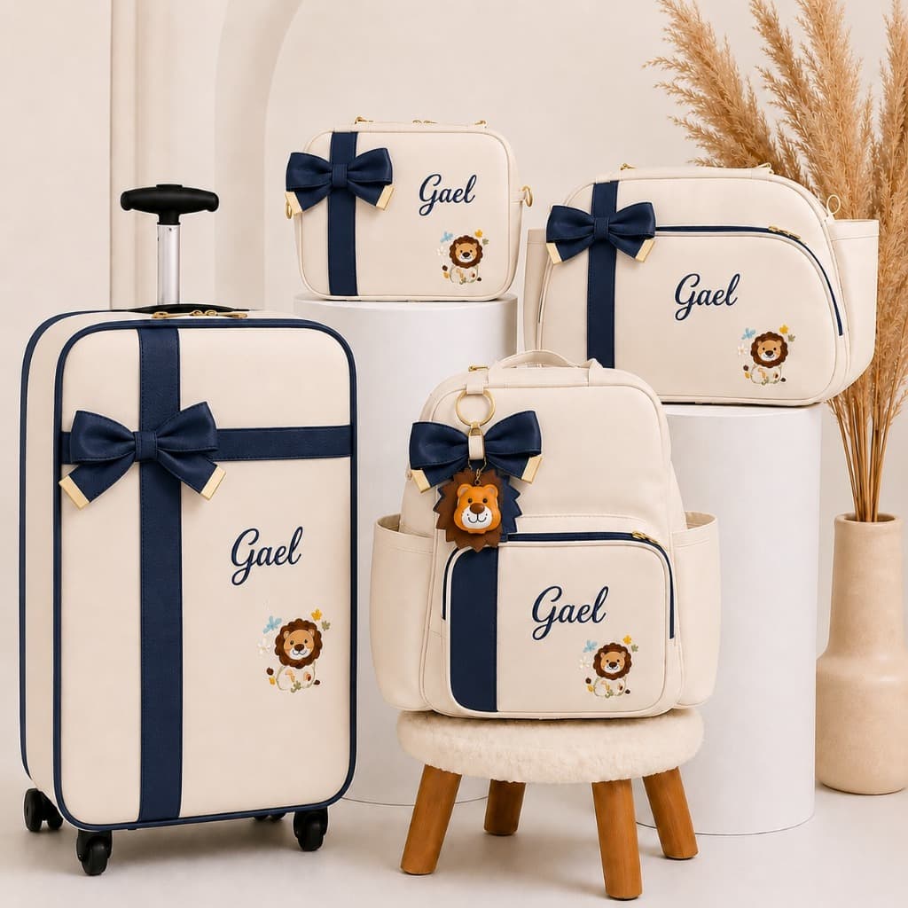 Bolsa Maternidade Leãozinho Personalizada  Kit com 4 Peças