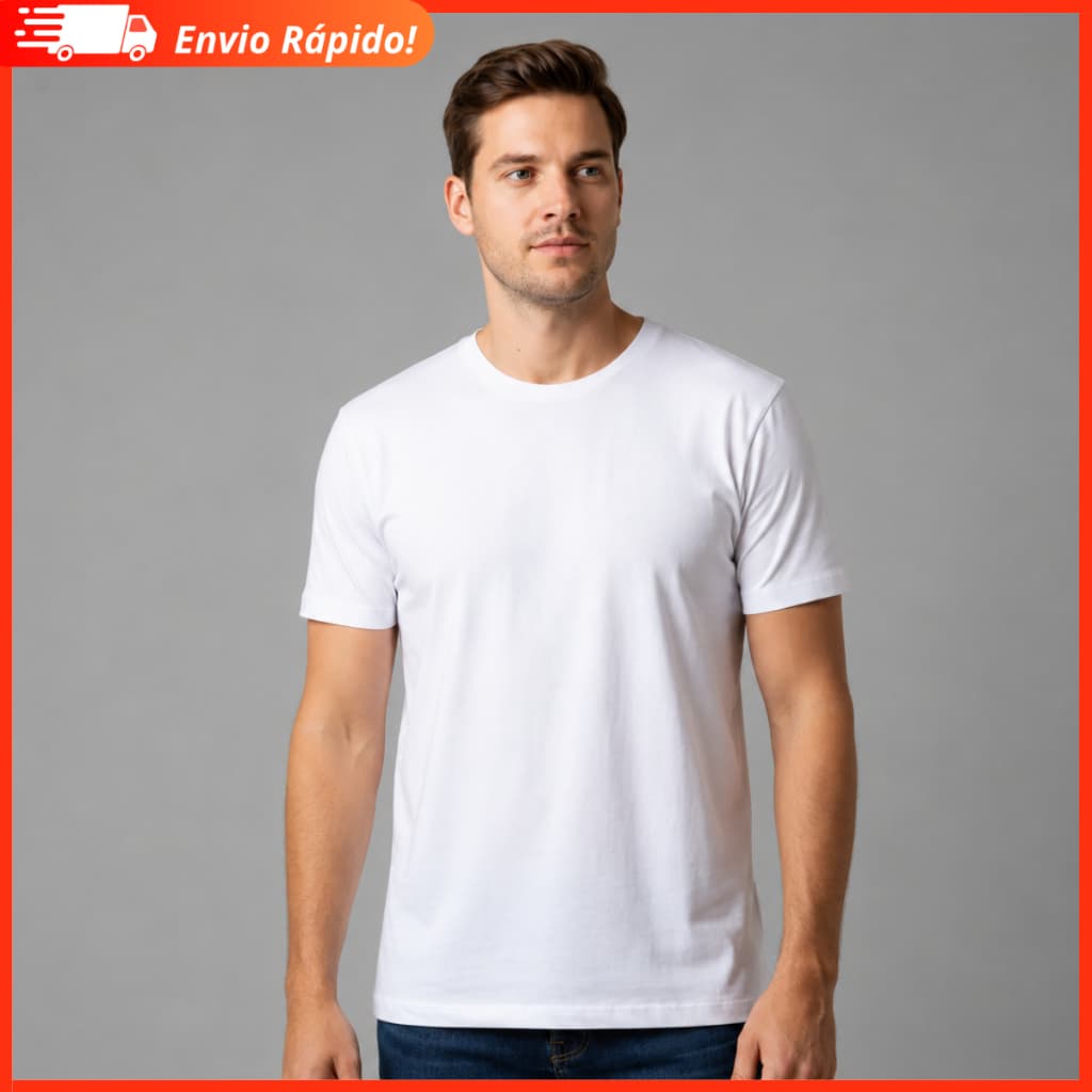 Camiseta Branca Lisa Malha Fria Poliviscose (PV)