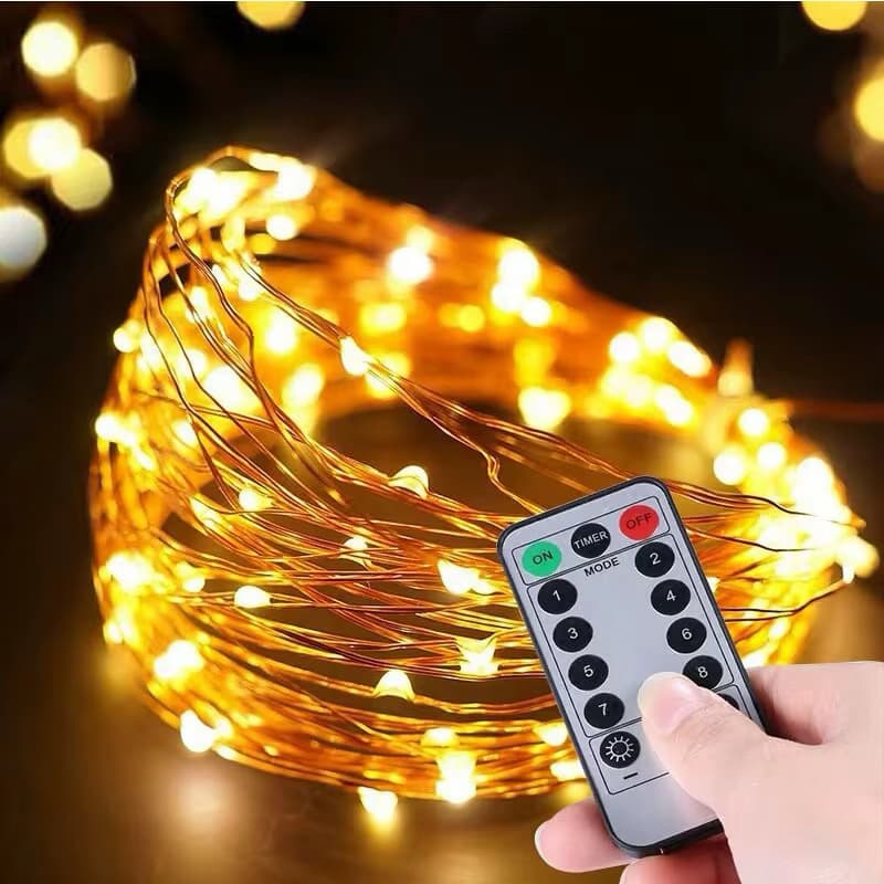 Fio Fada Cordão Led Luz 5m USB Branco Fio Branco Quente