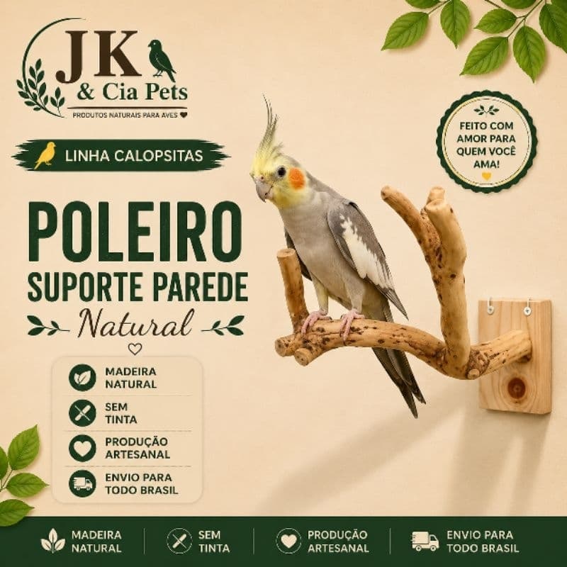 Poleiro para calopsitas papagaios periquitos agapornis e outros pássaros suporte para gaiola e parede