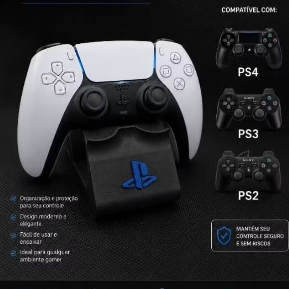 Suporte de Mesa Duplo de Controle Playstation Ps5 PS4 Ps3 PS2
