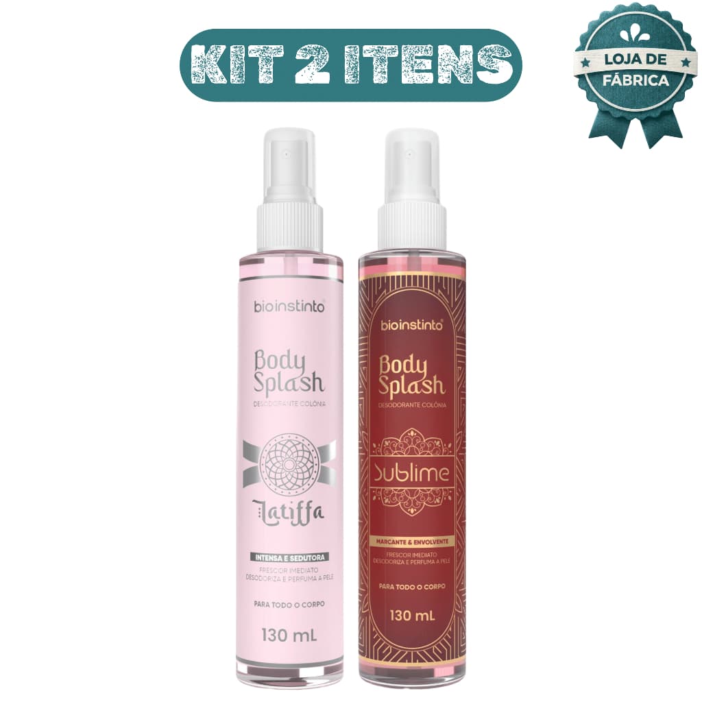 Kit 2 Body Splash 脕rabe Importado Latiffa Sublime Lattafa Toque de Luxo e Frescor Bio Instinto