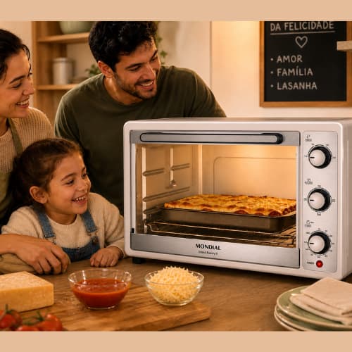 Forno Elétrico Forno 52L Grand Family II  220v Mondial Inox 1800W FRN-52-W