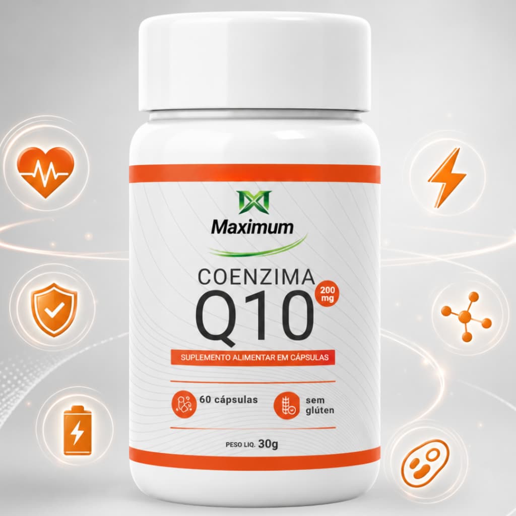 Coenzima Q10 Coq10 200mg 60 Cápsulas Maximum Original Suplemento Nutricional