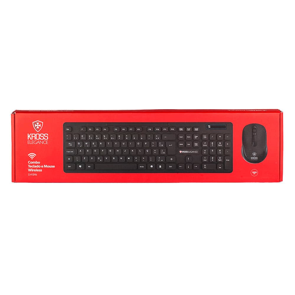Kit Teclado e Mouse Sem Fio Elegante + Mouse Pad Grátis USB para PC Notebook